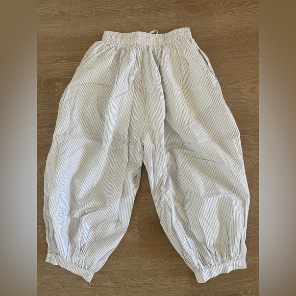 White Bloomers Pants for Women Y2K stripes balloon Aladdin - Picture 8 of 8